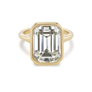Brent Neale Look-alike Pillow Simulated Emerald Cut Diamond Ring- Special Order